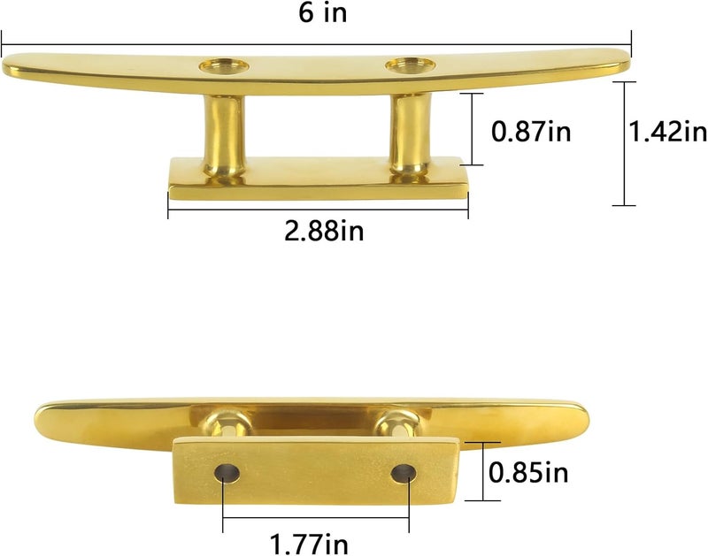 VEITHI Boat Cleat Flat Top, 316 Stainless Steel Boat Dock Cleats,Rope Cleat,Dock Cleats with Screws for Marine or Nautical Decor and Dock Cleat Decorative(5 Sizes,2Color,2Pack,4Pack) - Image 2